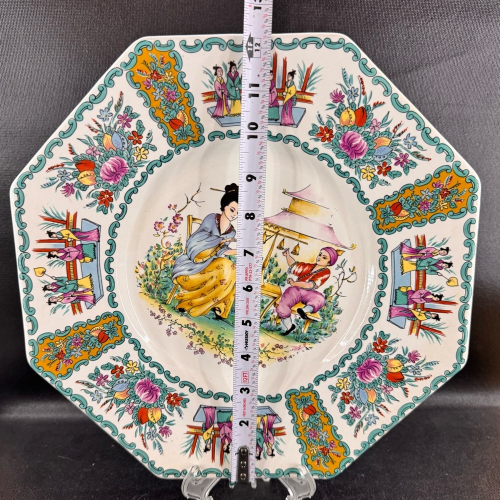 Vintage Ardalt Japanese Inspired Decorative Wall Plate 4602/b Made In Italy 12” - Picture 2 of 4